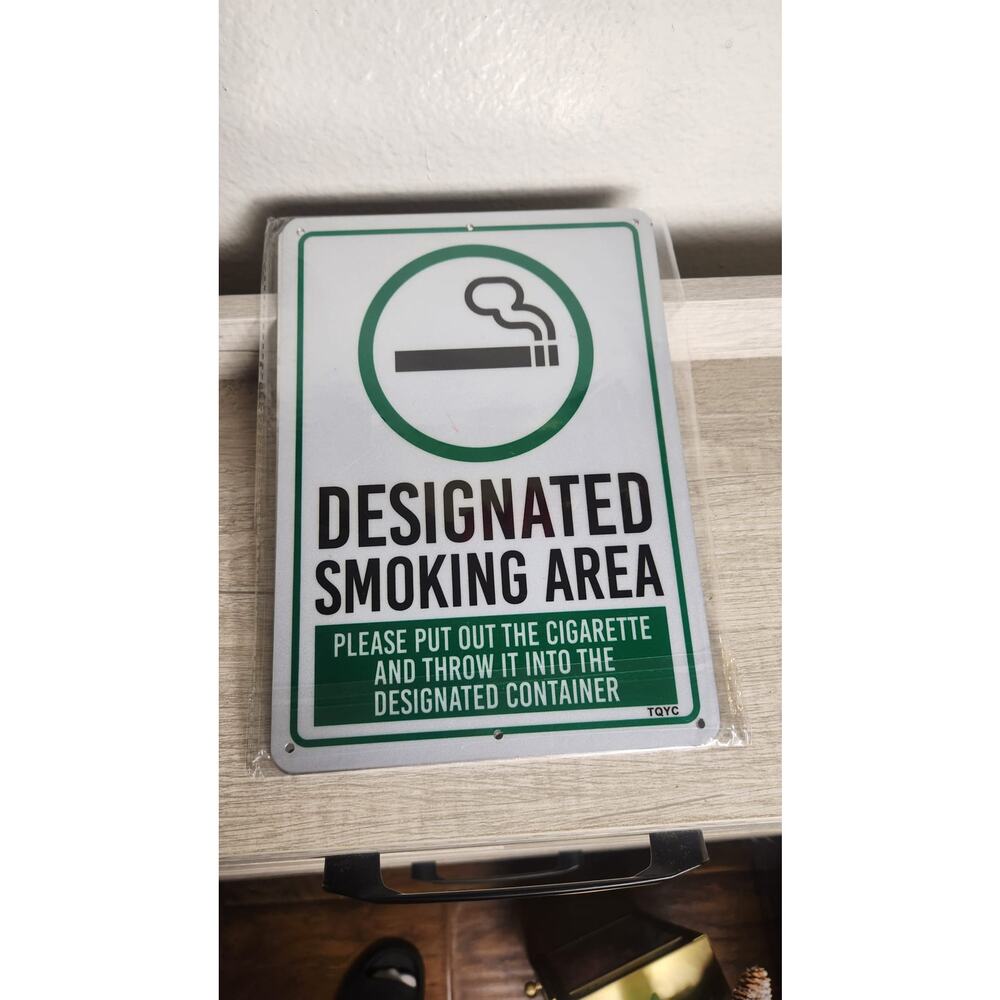 2pk Smoking Area Sign, 10 x 7In,